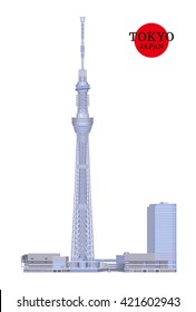 TOKYO,JAPAN,Tokyo Sky Tree in Sumida,vector Illustration,Japanese famous place and landmark