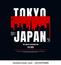 Tokyo,perfect typography slogan. Abstract design for vector print tee shirt, typography, poster. Inscription in Japanese with the translation in English: Tokyo. Vector illustration.
