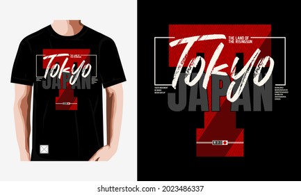 Tokyo,stylish typography slogan. Abstract design for vector print tee shirt, typography, poster. Inscription in Japanese with the translation in English: Tokyo. Vector illustration.
