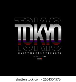 Tokyo,stylish typography slogan. Abstract design for vector print tee shirt, typography, poster. Inscription in Japanese with the translation in English: Tokyo. 