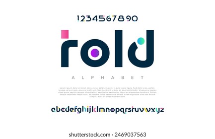 Told Creative Geometric Modern Urban Alphabet Schriftart. Digital abstrakt futuristisch, Mode, Sport, minimale Technologie Typografie. Einfache numerische Vektorillustration