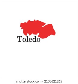 Toledo Map On White Background