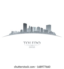 Toledo Ohio city skyline silhouette. Vector illustration