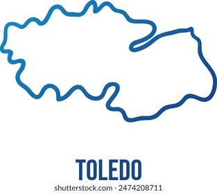 Toledo province in Castilla La Mancha simplified map