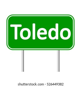 Toledo road sign isolated on white background.