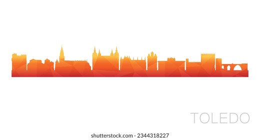 Toledo, Spanien Low Poly Skyline Clip Art City Design. Geometrisches polygonisches grafisches Horizon-Symbol. Vektorgrafik-Symbol.