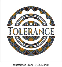 Tolerance arabesque badge. arabic decoration.