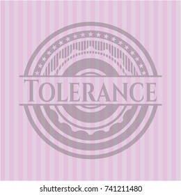 Tolerance badge with pink background