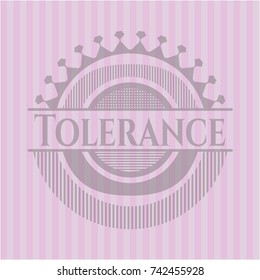 Tolerance badge with pink background