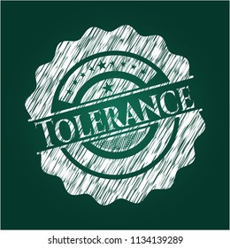 Tolerance chalkboard emblem on black board