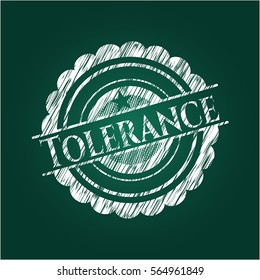 Tolerance chalkboard emblem written on a blackboard