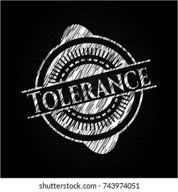 Tolerance chalkboard emblem written on a blackboard