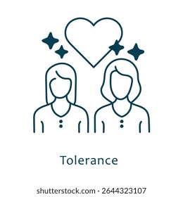 Tolerance, Diversity, Inclusion, Empathy, Respect, Equality, Teamwork, Communication, Human Rights, Social Unity Icon