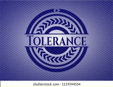 Tolerance emblem with denim texture