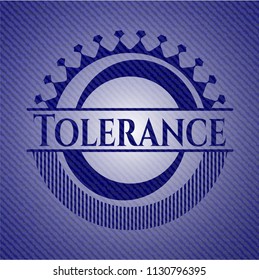 Tolerance emblem with jean background