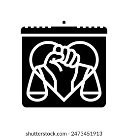 tolerance international day  glyph icon vector. tolerance international day  sign. isolated symbol illustration