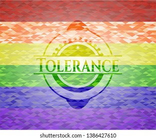 Tolerance lgbt colors emblem. Vector Illustration. Mosaic.