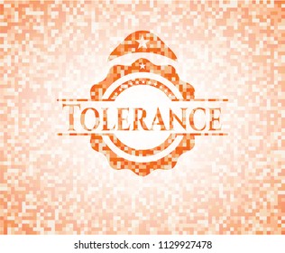 Tolerance orange mosaic emblem with background