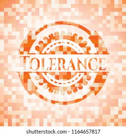 Tolerance orange mosaic emblem with background