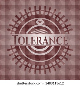 Tolerance red geometric emblem. Seamless.