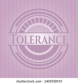 Tolerance retro pink emblem. Vector Illustration. Detailed.
