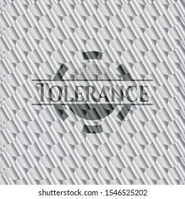 Tolerance silver badge. Scales pattern. Vector Illustration. Detailed.