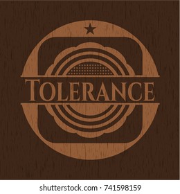 Tolerance vintage wooden emblem