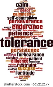 Tolerance word cloud concept. Vector illustration