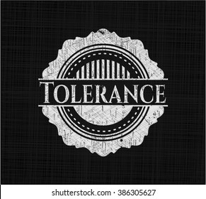 Tolerance written with chalkboard texture