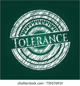 Tolerance written with chalkboard texture