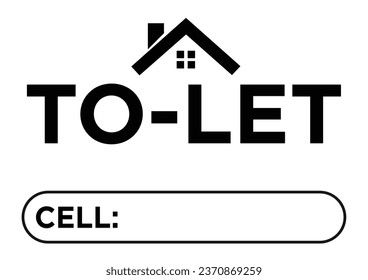 To-Let Board. House For Rent Board  A4 or A3 Size Horizontal Board or Banner Vector Black and White 