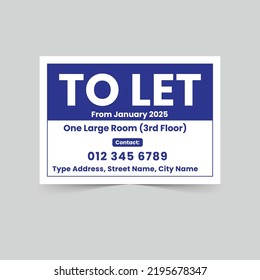 To-Let sign in Red and Blue color