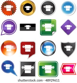 Toliet Paper Dispenser web button isolated on a background.