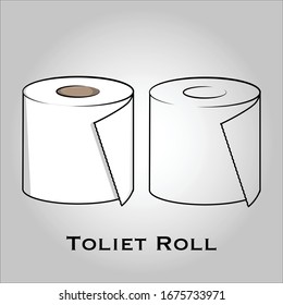 Toliet Paper (toliet Paper Roll) Flat Icon Vector. Isolated Objects. Vector Illustration. Simple Vector For Graphic Design. Hygienic Concept. 