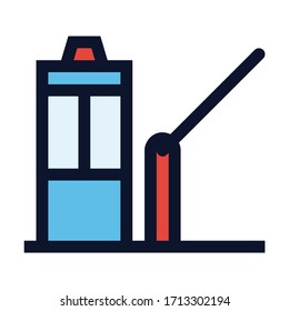 Toll Barrier. Simple Vector Color Icon.