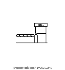 Toll booth with barrier outline icon. Clipart image isolated on white background