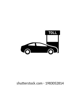 Toll booth with car silhouette icon. Clipart image isolated on white background