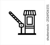 Toll Booth Icon, Tollway, Toll Plaza, Road Fee, Tax Collection Station Vector Art Illustration