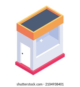 Toll cabin isometric icon, editable trendy vector 

