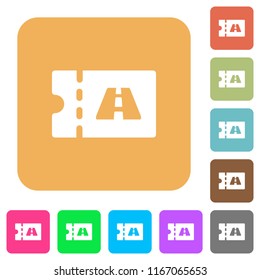 Toll discount coupon flat icons on rounded square vivid color backgrounds.