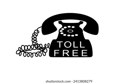 toll free, black isolated silhouette