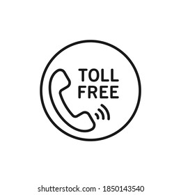 Toll free icon design isolated on white background. Vector illustration