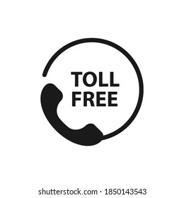 Toll free icon design isolated on white background. Vector illustration