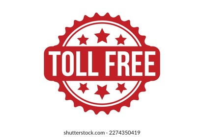 Toll Free rubber grunge stamp seal vector