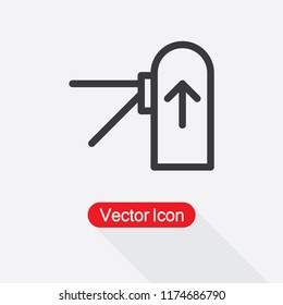 Toll Gate Icon, Tourniquet Icon Vector Illustration Eps10