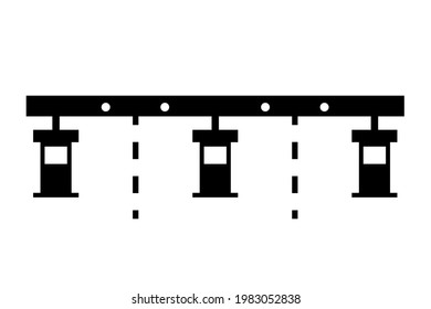 Toll gate silhouette icon. Clipart image isolated on white background