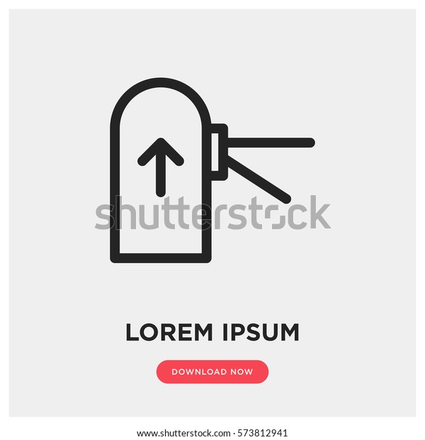 Stock Vektor Toll Gate Vector Icon Tourniquet Symbol Bez Autorskych Poplatku 573812941