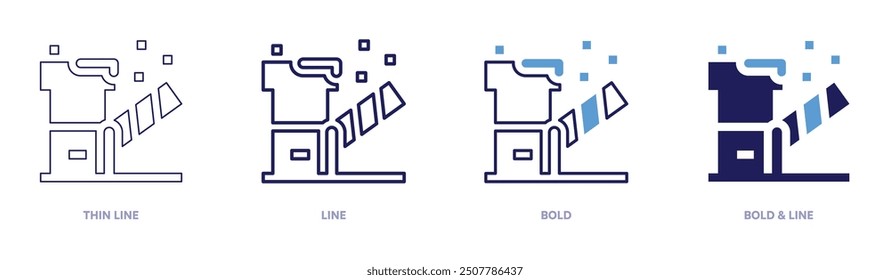 
Toll icon in 4 different styles. Thin Line, Line, Bold, and Bold Line. Duotone style. Editable stroke.