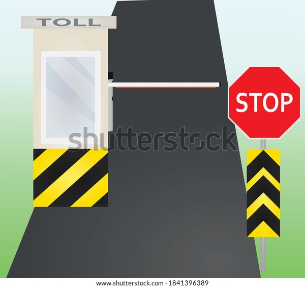 Toll pay barrier. vector\
illustration
