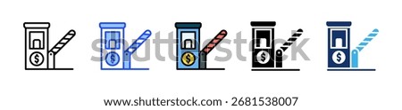 Toll Payment Icon Collection With Multiple Styles